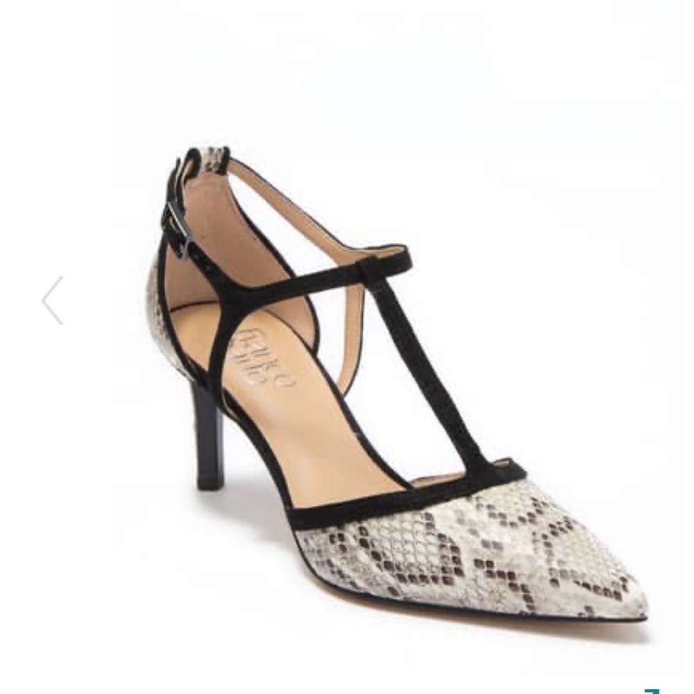 Franco sarto snake print pointed toe heels